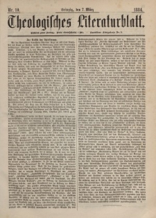 Theologisches Literaturblatt, 7. März 1884, Nr 10.