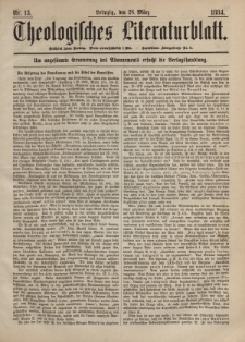 Theologisches Literaturblatt, 28. März 1884, Nr 13.