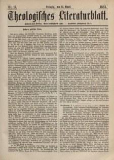 Theologisches Literaturblatt, 25. April 1884, Nr 17.