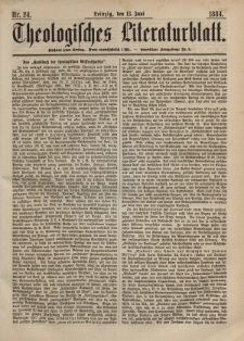 Theologisches Literaturblatt, 13. Juni 1884, Nr 24.