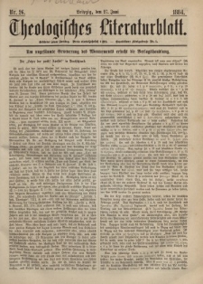 Theologisches Literaturblatt, 27. Juni 1884, Nr 26.