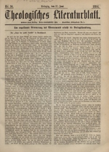 Theologisches Literaturblatt, 27. Juni 1884, Nr 26.