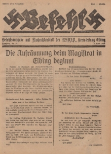 Befehl Nr. 16, 8. April 1933
