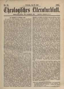 Theologisches Literaturblatt, 25. Juli 1884, Nr 30.