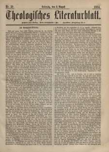 Theologisches Literaturblatt, 8. August 1884, Nr 32.