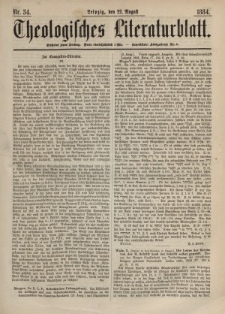 Theologisches Literaturblatt, 22. August 1884, Nr 34.