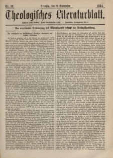 Theologisches Literaturblatt, 19. September 1884, Nr 38.
