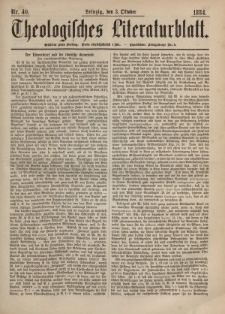 Theologisches Literaturblatt, 3. Oktober 1884, Nr 40.