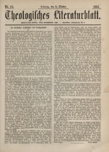 Theologisches Literaturblatt, 31. Oktober 1884, Nr 44.