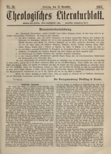 Theologisches Literaturblatt, 12. Dezember 1884, Nr 50.