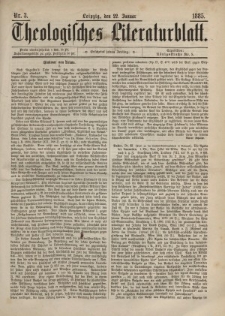 Theologisches Literaturblatt, 22. Januar 1885, Nr 3.
