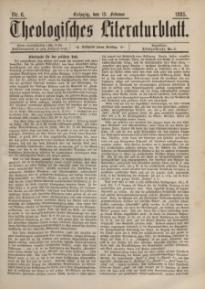 Theologisches Literaturblatt, 13. Februar 1885, Nr 6.