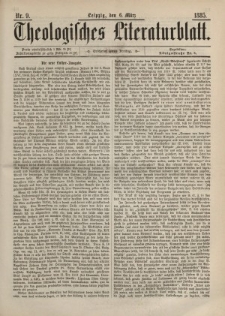 Theologisches Literaturblatt, 6. März 1885, Nr 9.