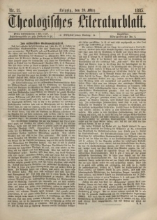 Theologisches Literaturblatt, 20. März 1885, Nr 11.