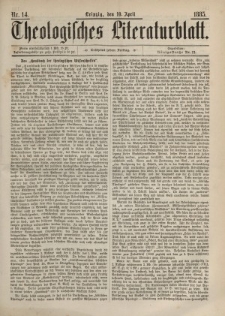 Theologisches Literaturblatt, 10. April 1885, Nr 14.