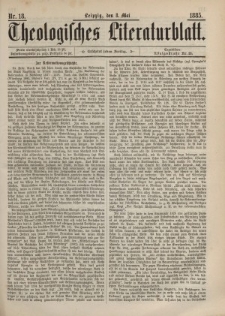 Theologisches Literaturblatt, 8. Mai 1885, Nr 18.