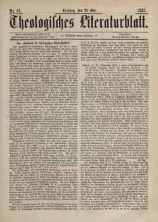 Theologisches Literaturblatt, 29. Mai 1885, Nr 21.