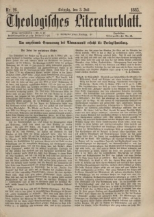 Theologisches Literaturblatt, 3. Juli 1885, Nr 26.