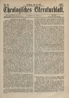 Theologisches Literaturblatt, 24. Juli 1885, Nr 29.