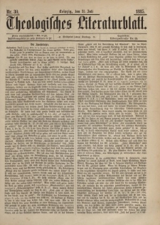 Theologisches Literaturblatt, 31. Juli 1885, Nr 30.
