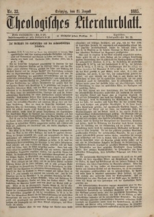 Theologisches Literaturblatt, 21. August 1885, Nr 33.