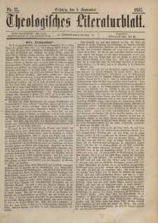 Theologisches Literaturblatt, 4. September 1885, Nr 35.