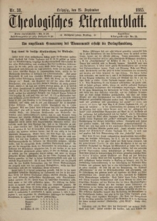 Theologisches Literaturblatt, 25. September 1885, Nr 38.