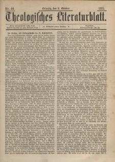 Theologisches Literaturblatt, 9. Oktober 1885, Nr 40.