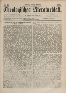 Theologisches Literaturblatt, 23. Oktober 1885, Nr 42.