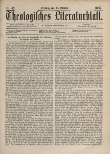 Theologisches Literaturblatt, 23. Oktober 1885, Nr 42.