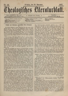 Theologisches Literaturblatt, 20. November 1885, Nr 46.