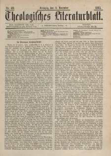 Theologisches Literaturblatt, 11. Dezember 1885, Nr 49.