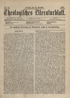Theologisches Literaturblatt, 24. Dezember 1885, Nr 51.