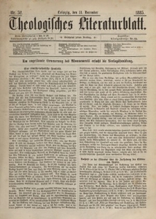Theologisches Literaturblatt, 31. Dezember 1885, Nr 52.