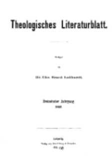 Theologisches Literaturblatt, 1892 (Inhaltsverzeichniß)