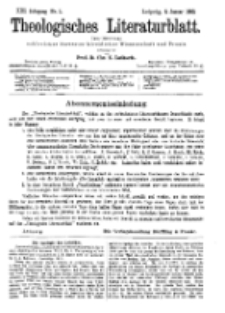 Theologisches Literaturblatt, 8. Januar 1892, Nr 1.