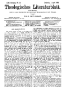 Theologisches Literaturblatt, 1. April 1892, Nr 13.