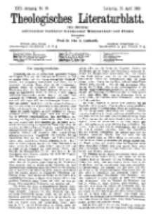 Theologisches Literaturblatt, 15. April 1892, Nr 15.