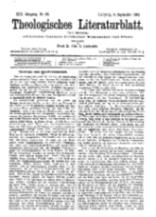 Theologisches Literaturblatt, 9. September 1892, Nr 36.