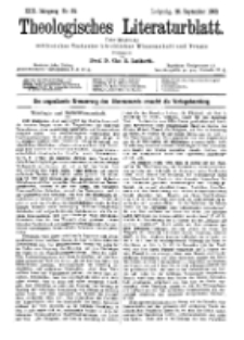 Theologisches Literaturblatt, 23. September 1892, Nr 38.
