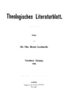 Theologisches Literaturblatt, 1893 (Inhaltsverzeichniß)