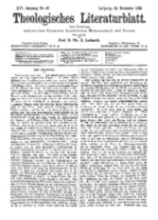 Theologisches Literaturblatt, 24. November 1893, Nr 47.