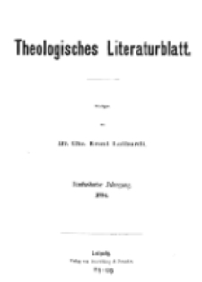 Theologisches Literaturblatt, 1894 (Inhaltsverzeichniß)