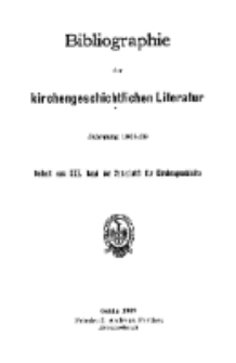 Zeitschrift für Kirchengeschichte. Bibliographie: 1908/1909.