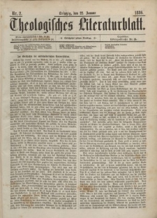 Theologisches Literaturblatt, 22. Januar 1886, Nr 2.