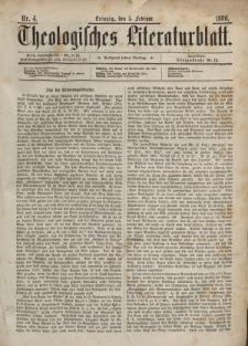 Theologisches Literaturblatt, 5. Februar 1886, Nr 4.