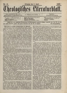 Theologisches Literaturblatt, 9. April 1886, Nr 13.