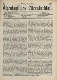 Theologisches Literaturblatt, 16. April 1886, Nr 14.