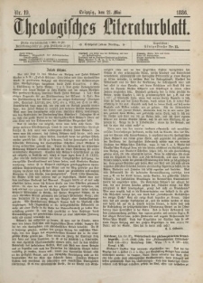 Theologisches Literaturblatt, 21. Mai 1886, Nr 19.