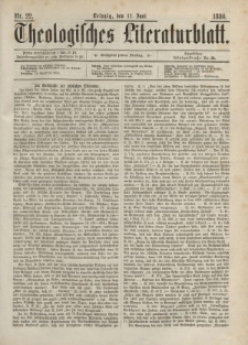 Theologisches Literaturblatt, 11. Juni 1886, Nr 22.